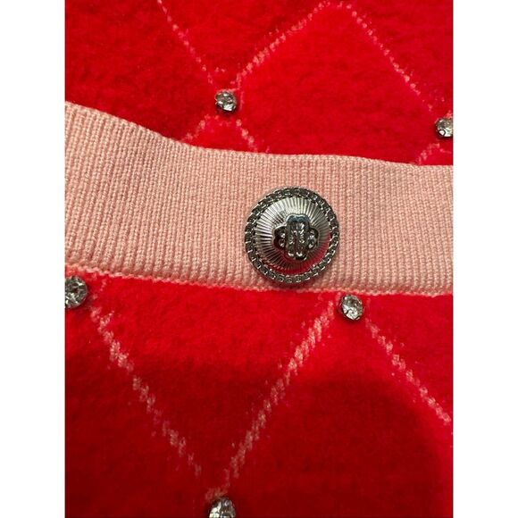 Maje Red Embellished Mini Skirt MSRP: $320 - Picture 4 of 9